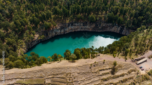 Fototapeta Naklejka Na Ścianę i Meble -  Drone picture of lake Tritriva in Madagascar