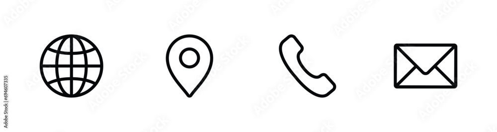 contact us icon set for web and mobile apps