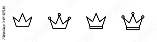 Crown icon set vector illustration for web, ui, and mobile apps