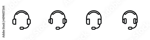Headphone icon set vector illustration for web, ui, and mobile apps photo