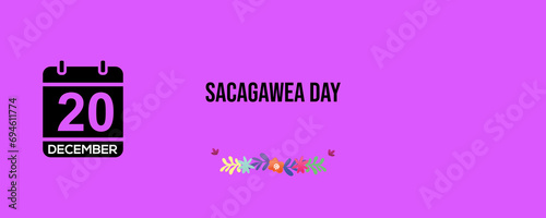 Sacagawea Day banner Design text illustrations poster with colorful background photo
