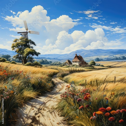 Welcome to the Farm: A Rural Oil Painting