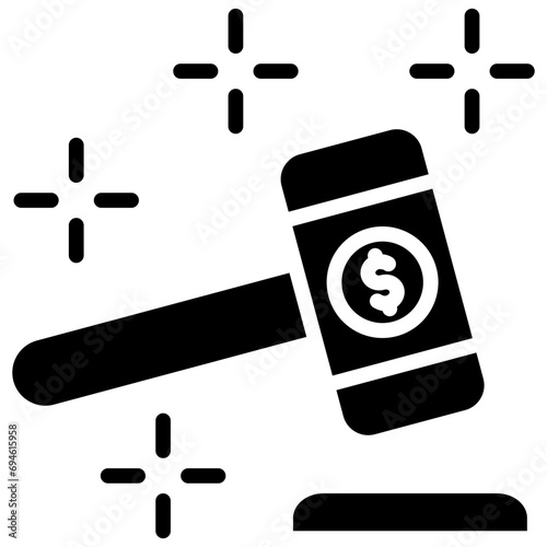 Hammer Price Glyph Icon