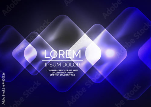 Trendy Square Blurred Color Abstract Background. Glowing lights. Vector Illustration For Wallpaper, Banner, Background, Card, Book Illustration, landing page