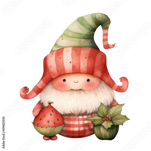 Cute Funny Gnome Summer Clipart Illustration