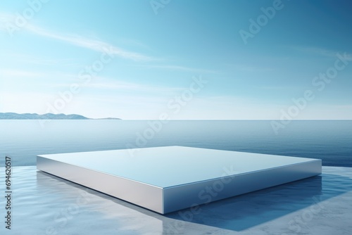 blank platform minimal water scene © Parkpoom