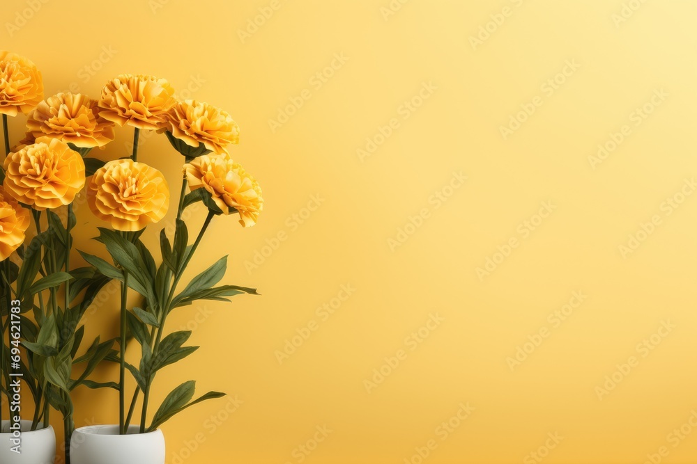 Fototapeta premium Marigolds minimal romantic scene