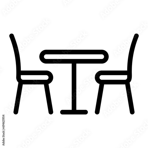dinning table line icon
