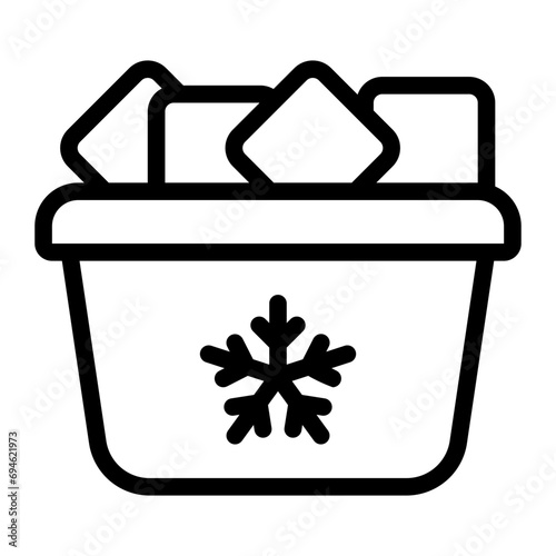 ice bucket line icon