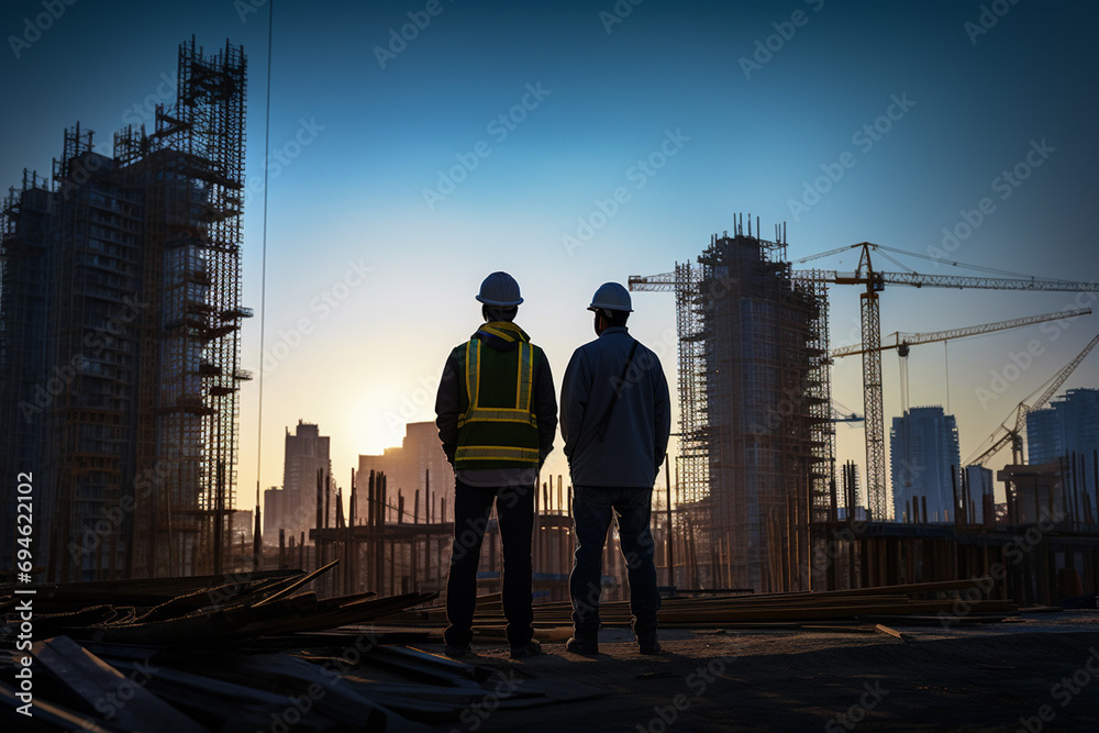 entrepreneurs businessmen are consulting and strategizing on real estate and construction business plans as it continues to grow steadily. Generative AI. entrepreneurs businessmen are consulting and strategizing on real estate and construction business plans as it continues to grow steadily. Generative AI.
