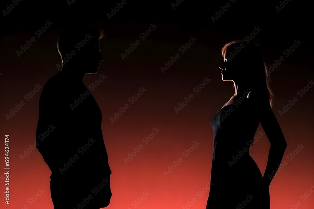 男性と女性のシルエット 男性と女性のシルエット