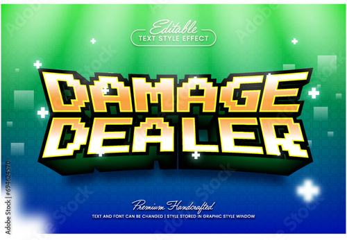 Video game esport team editable 3D vector text style effect, suitable for creating eye-catching text graphics for digital media such as posters, social media posts, banners, and advertisements
