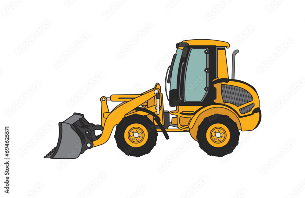Vector illustration wheel loader icon Isolated on White Background Vector illustration wheel loader icon Isolated on White Background
