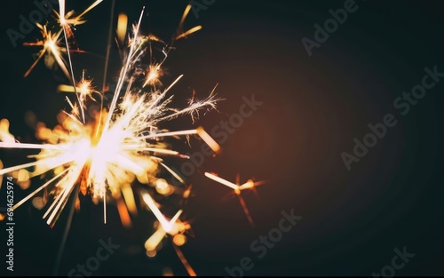 nighttime burning fireworks and blur lights,new year's day,background for banner greeting card