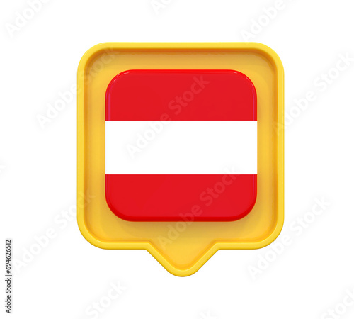 3d icon Austria Flag