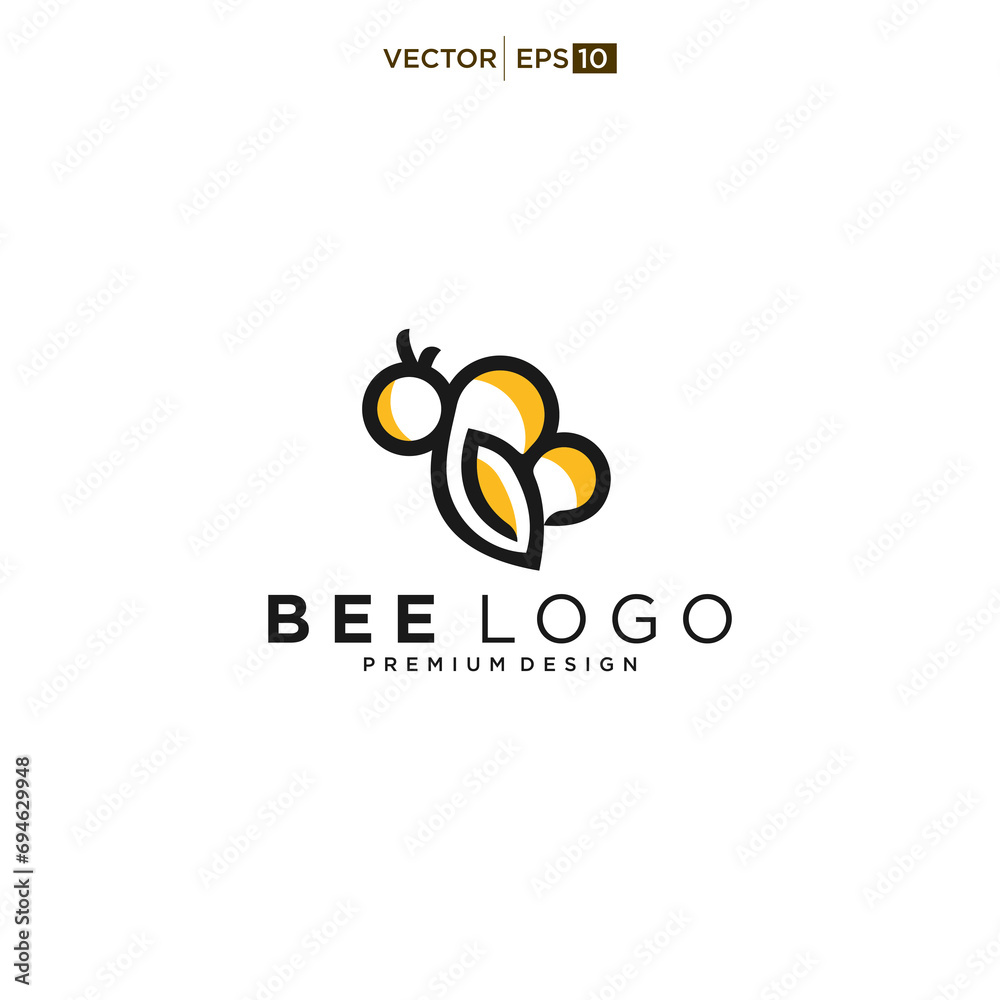 Fototapeta premium honey Bee animals logo icon vector illustration