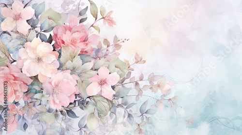 Watercolor shabby chic scrapbooking paper pastel colors photo