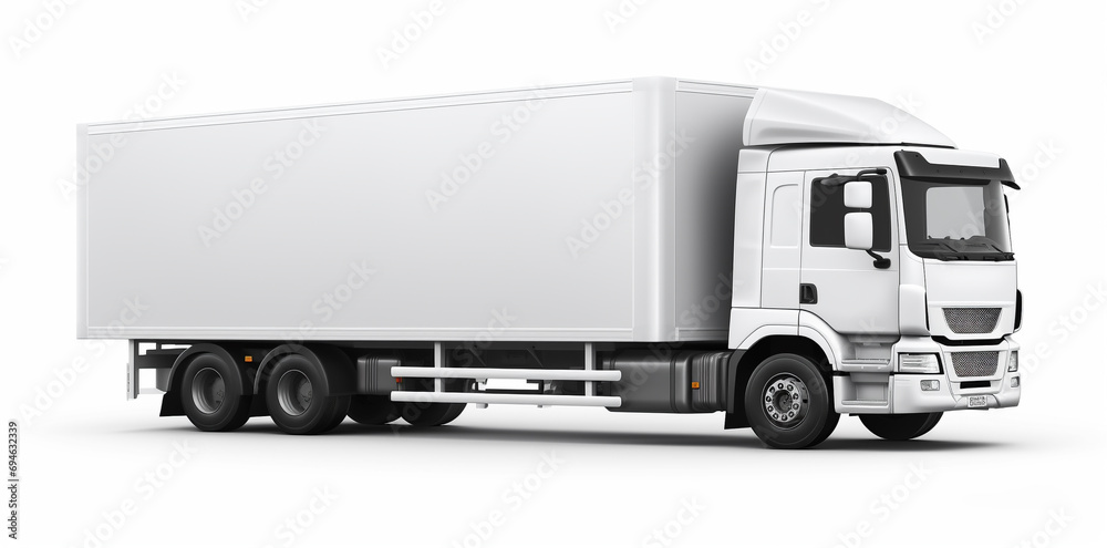 White truck tractor trailer copy space White truck tractor trailer copy space