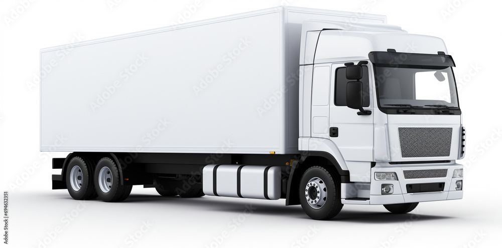 White truck tractor trailer copy space White truck tractor trailer copy space