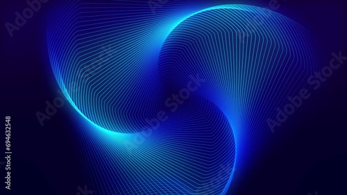 Abstract blue wave spin motion video background