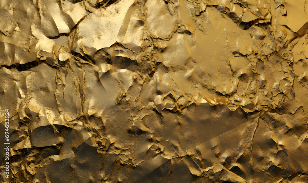 Obraz premium Plain metall gold texture eroded, Generative AI