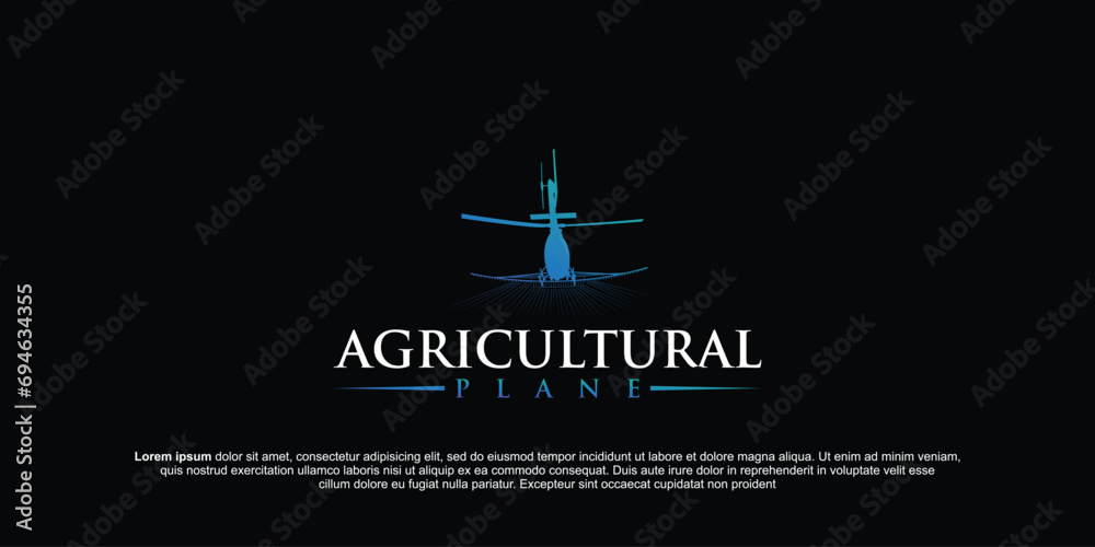 Modern agricultural airplane logo design agricultural technology pesticide airplane sprayer. millennial farmers Modern agricultural airplane logo design agricultural technology pesticide airplane sprayer. millennial farmers