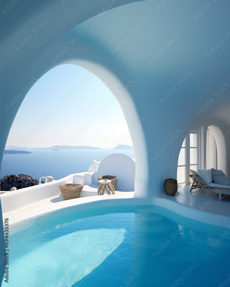 Architector, house design, Santorini, pool outdoor