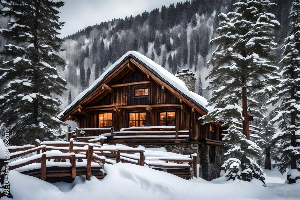 house in snow