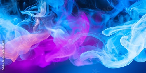 Neon blue and purple multicolored smoke