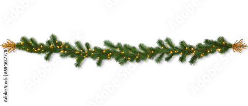 Christmas tree branches decorations on a transparent background. © adam