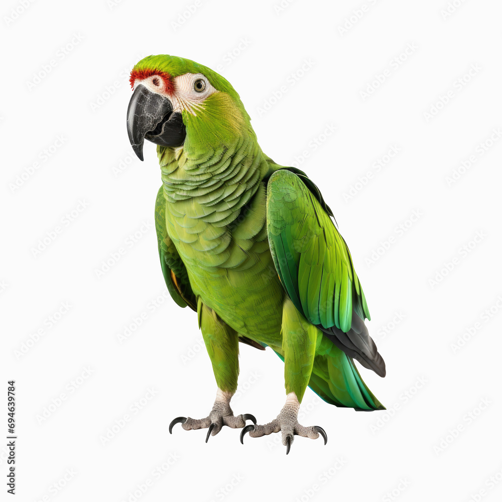photograhpy of parrot isolated in white background with clipping path