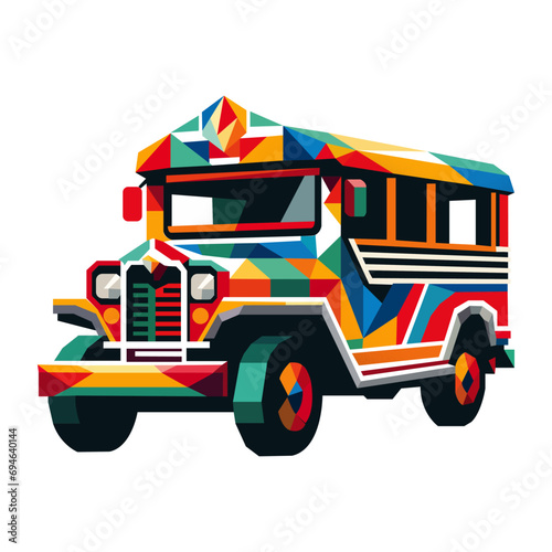 King of the Road: Dynamic Vector Collection Featuring the Iconic Philippine Jeepney photo