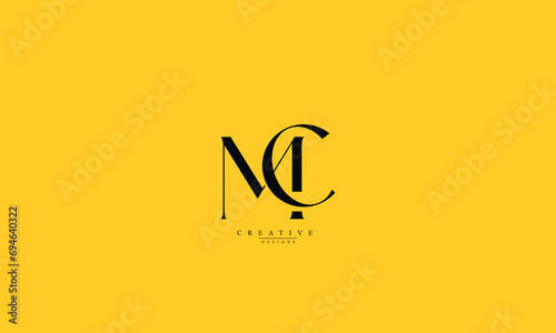 Alphabet letters Initials Monogram logo MC C M CM photo