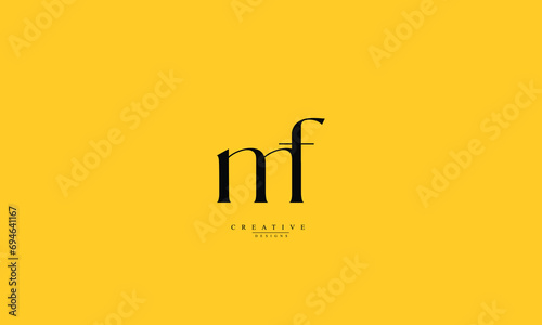 Alphabet letters Initials Monogram logo MF FM M F