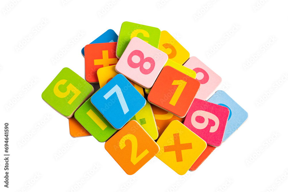 Math number colorful on white background, education study mathematics learning teach concept. Math number colorful on white background, education study mathematics learning teach concept.