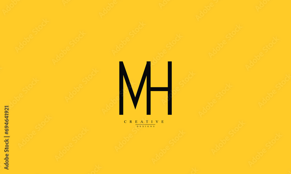 Alphabet letters Initials Monogram logo MH HM M H Alphabet letters Initials Monogram logo MH HM M H