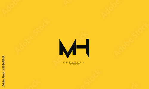 Alphabet letters Initials Monogram logo MH HM M H