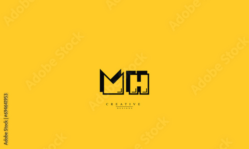 Alphabet letters Initials Monogram logo MH HM M H