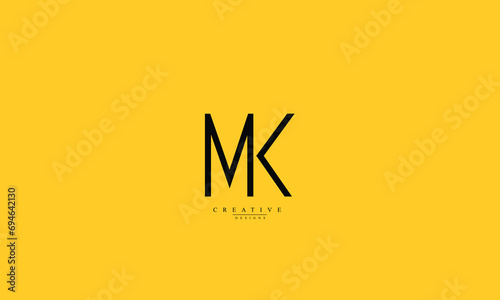 Alphabet letters Initials Monogram logo MK KM M K photo