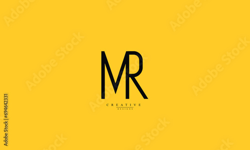 Alphabet letters Initials Monogram logo MR RM M R