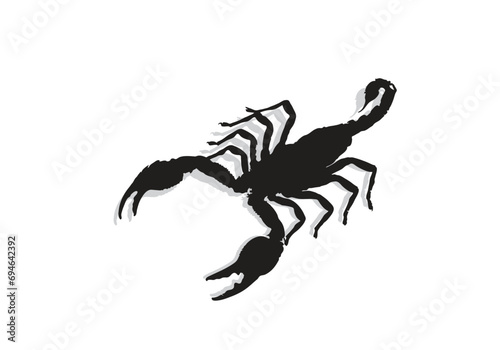 silhouette scorpion. vector illustration, poisons insects.