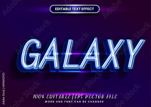 Galaxy text with neon glow style. editable text effect.