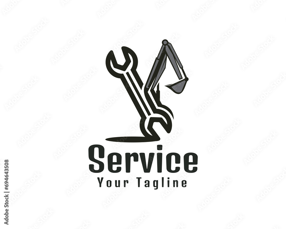 excavator service Logo design vector template illustration inspiration excavator service Logo design vector template illustration inspiration
