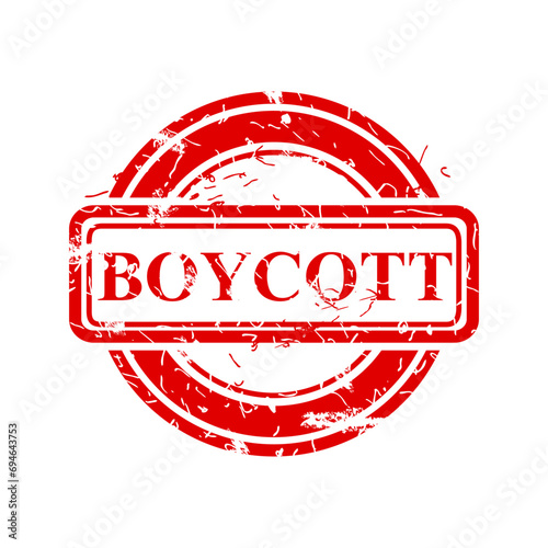 boycott, simple vector dirty rust red circle vector rubber stamp effect
