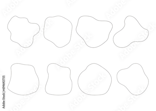 abstract grey blobs and outline set for decoration
