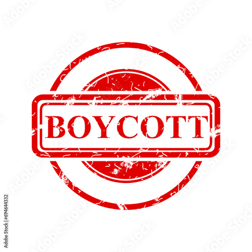 boycott, simple rust vector red circle vector rubber stamp effect