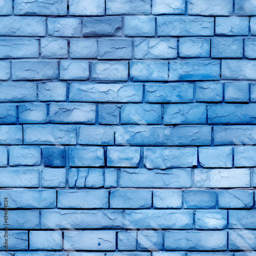 Blue Brick Wall Texture Digital Paper, Seamless Patterns, Digital Texture Background. Generative Ai