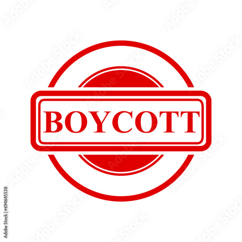 boycott, simple vector red simple circle vector rubber stamp effect