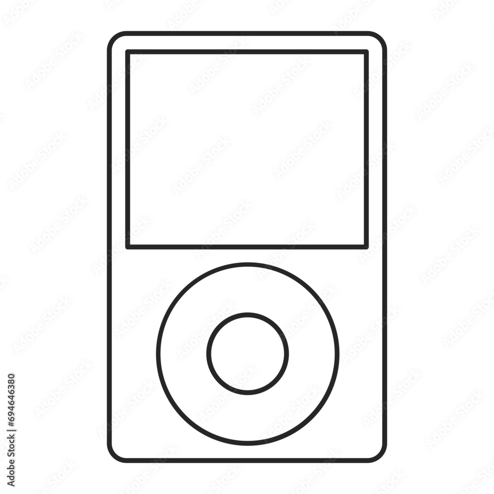 Outline Illustration of Music Player Vector Design Outline Illustration of Music Player Vector Design