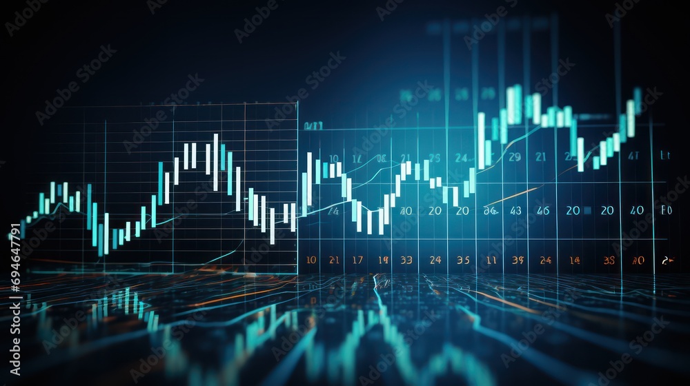 A Investment finance chart infographic with ,stock market business and exchange financial growth graph., photo, on a blue background. A Investment finance chart infographic with ,stock market business and exchange financial growth graph., photo, on a blue background.